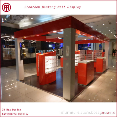 China mall tempered glass sunglasses kiosk supllier